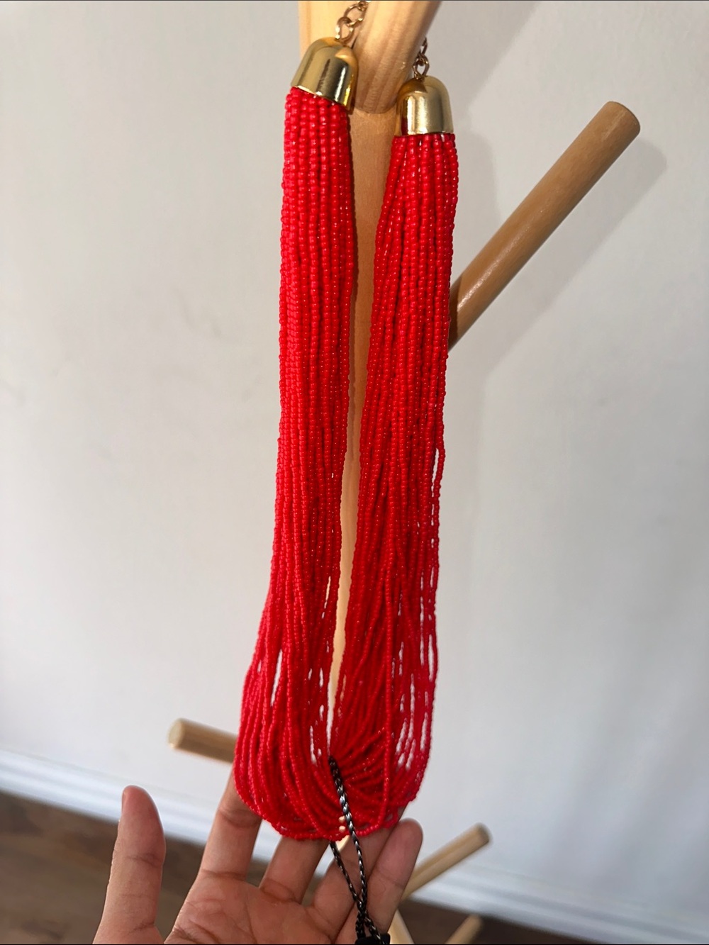 Jerollin Red Multi-Strand Seed Bead Necklace - Women Jewelry